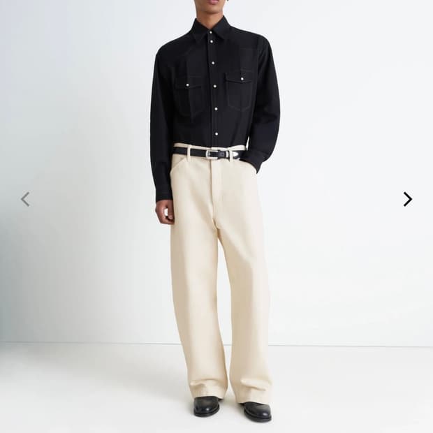 LEMAIRE 르메르 라이트 크림 벨티드 트위스트 데님 L