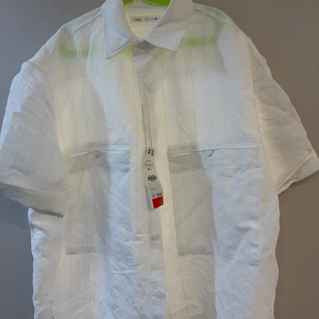 자라 화이트 반팔 셔츠