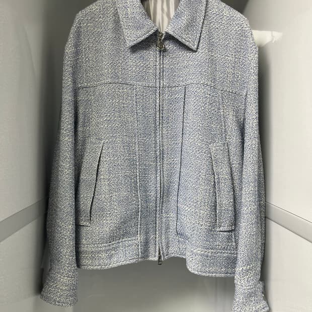 솔리드옴므 24ss 블루 트위드 자켓