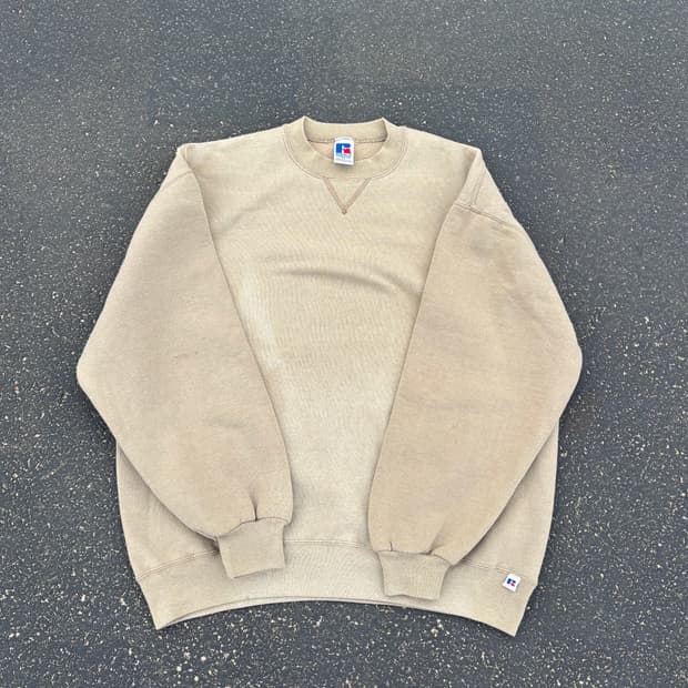 90's Russell 러셀 Sweatshirt Beige