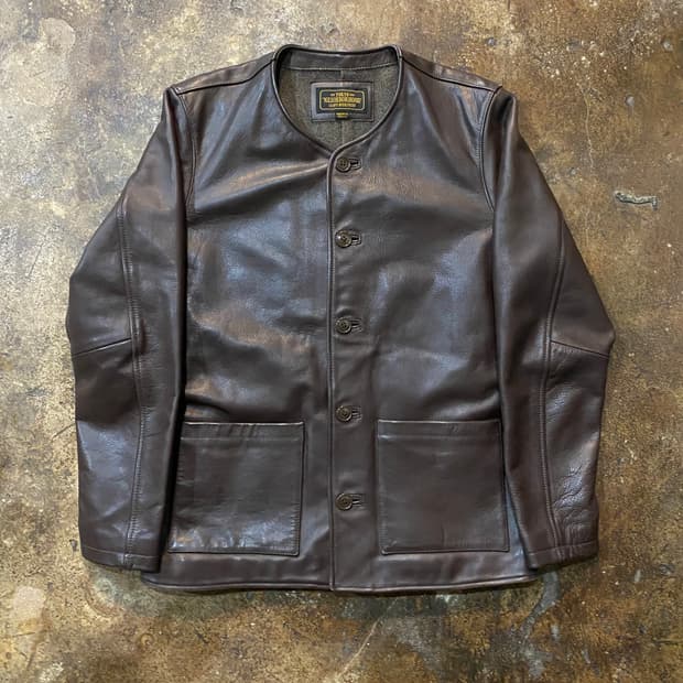 네이버후드 브라운 가죽 자켓 M