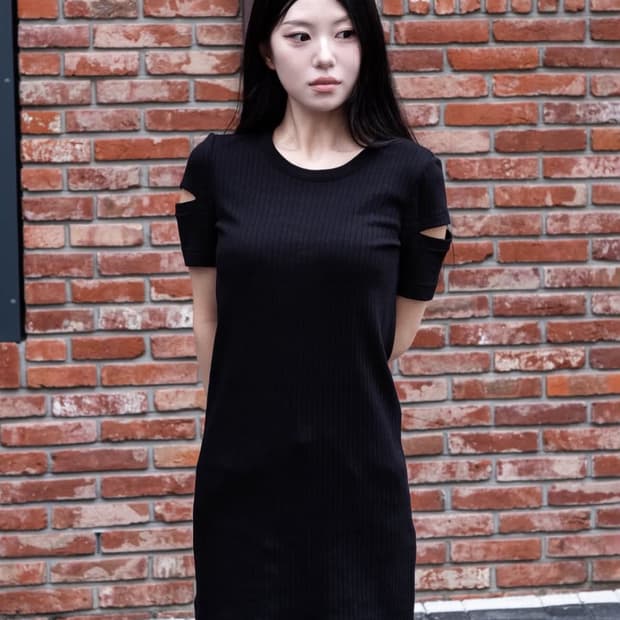 Helmut Lang Cut-Out Ribbed Mini Dress