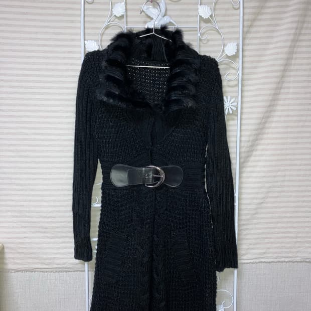 jpn vintage 블랙 벨트 니트 y2k 스트릿 갸루 펑키 fabri