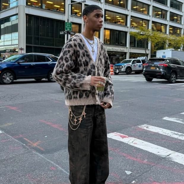 세인트 미카엘 모헤어 레오파드 가디건