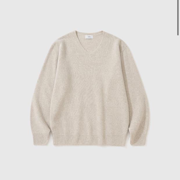 110 Natural V Neck Knit -Melange Oatmeal