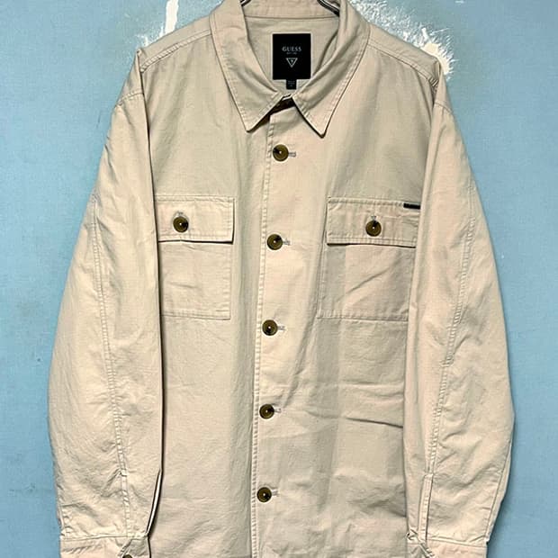 GUESS 게스 남자 셔츠자켓 워크 캐주얼 춘추 베이지 XL 105