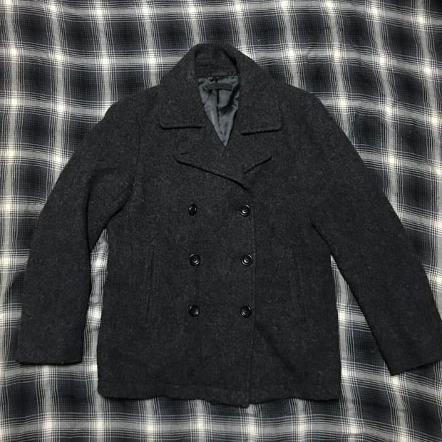 유니클로 재팬라인 다크그레이 모헤어 스탠다드 피코트