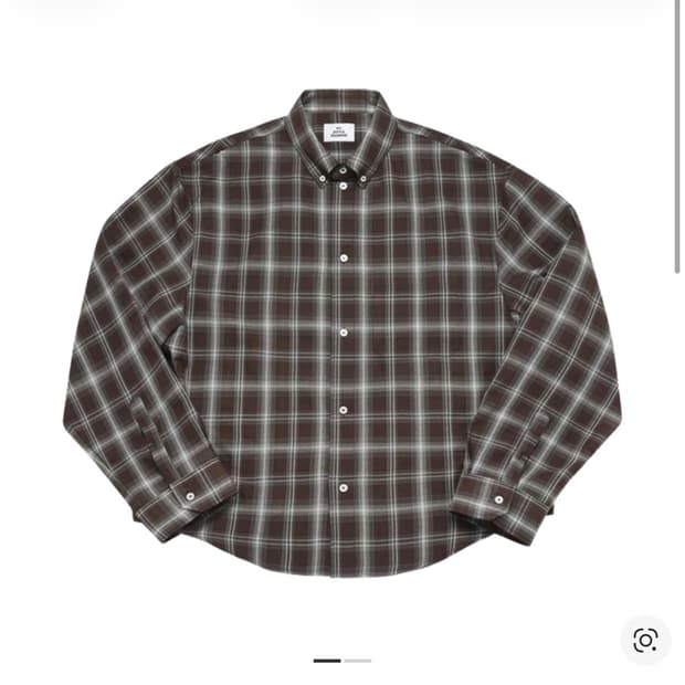 mjd 크롭 체크 셔츠 초코 브라운