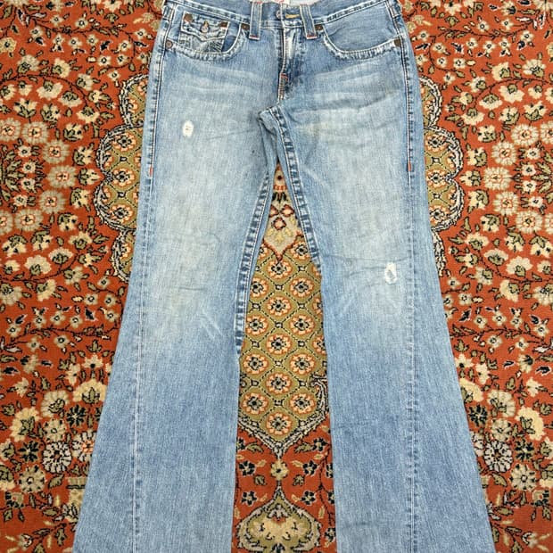 트루릴리전 조이 연청 부츠컷 데님팬츠 30