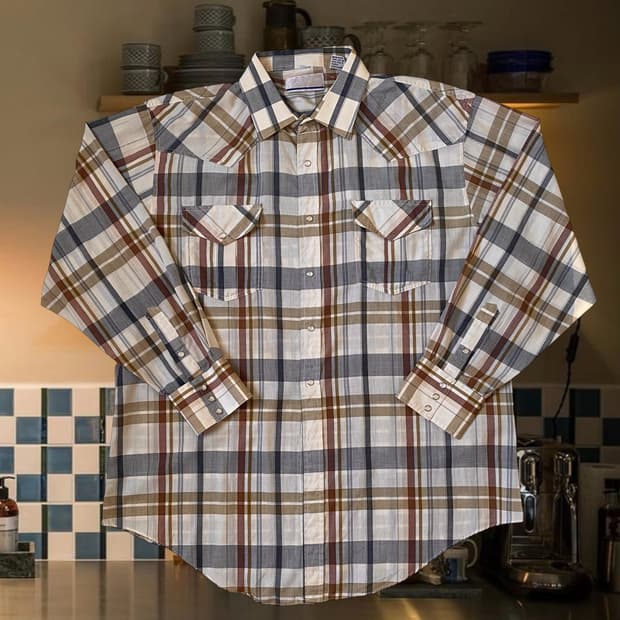 빈티지 체크 포켓 셔츠 (Man 2XL) AB1313