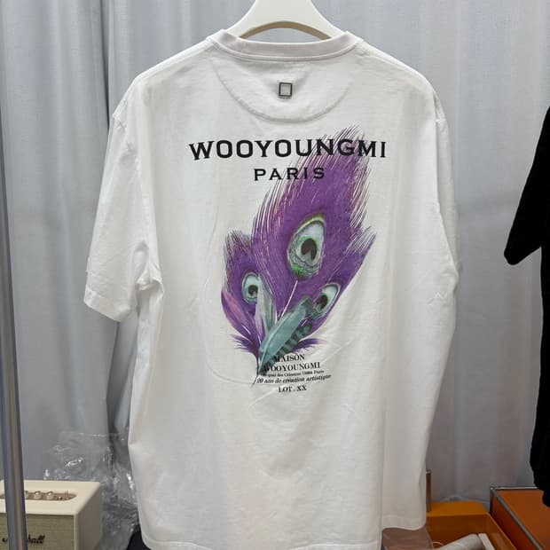 우영미 백로고 깃털 반팔