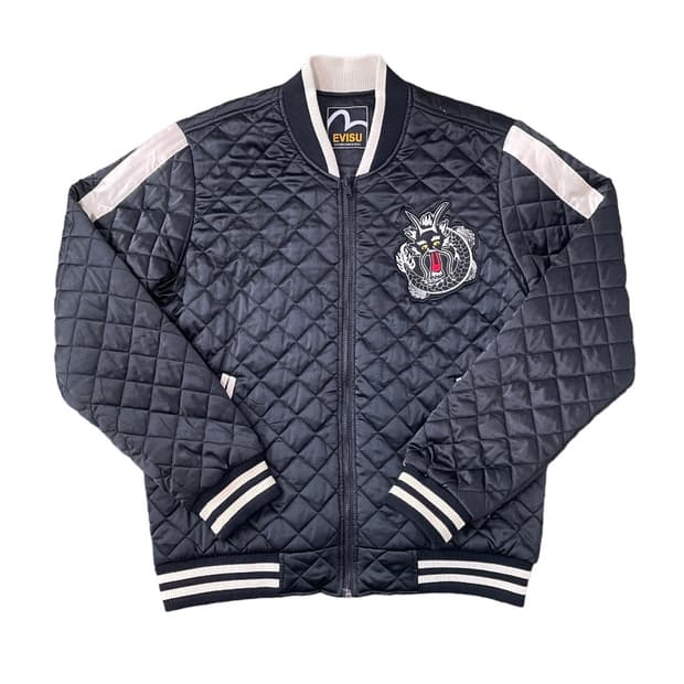 에비수 퀼팅 블루종 자켓