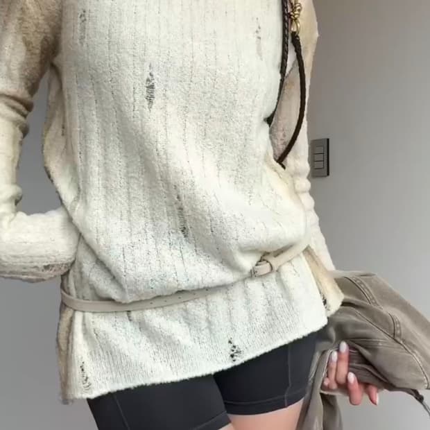 Glowny 글로니 eagle damaged wool knit top 