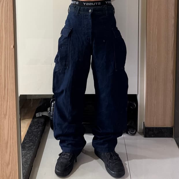 캐피탈 빅 카고 데님 팬츠
