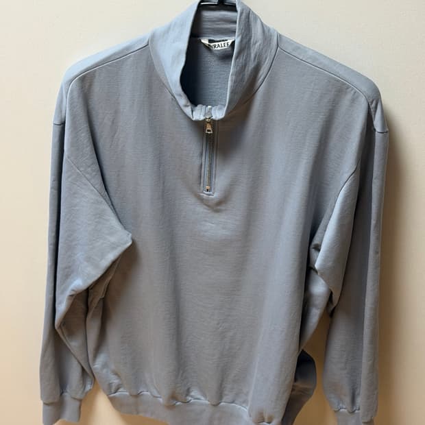 오라리  엘라스틱 하이 게이지 스웨트 하프 집업 (3사이즈)