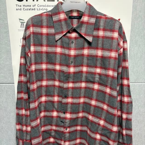 해칭룸 90s 빈티지 플란넬 엘보패치 체크 셔츠