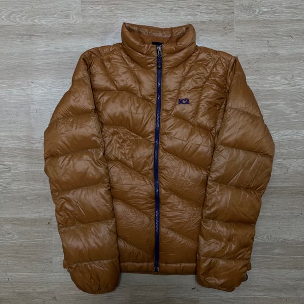 K2 구스다운 로고 경량패딩 점퍼 [카멜] M/95