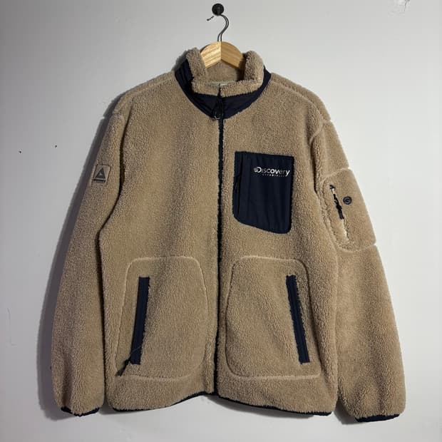 디스커버리 빈티지 베이지 보아 플리스 집업 자켓 (무료배송)
