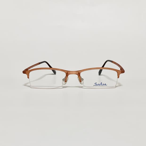 997 데드스탁 빈티지안경 반무테 초경량 매트브라운 픽키