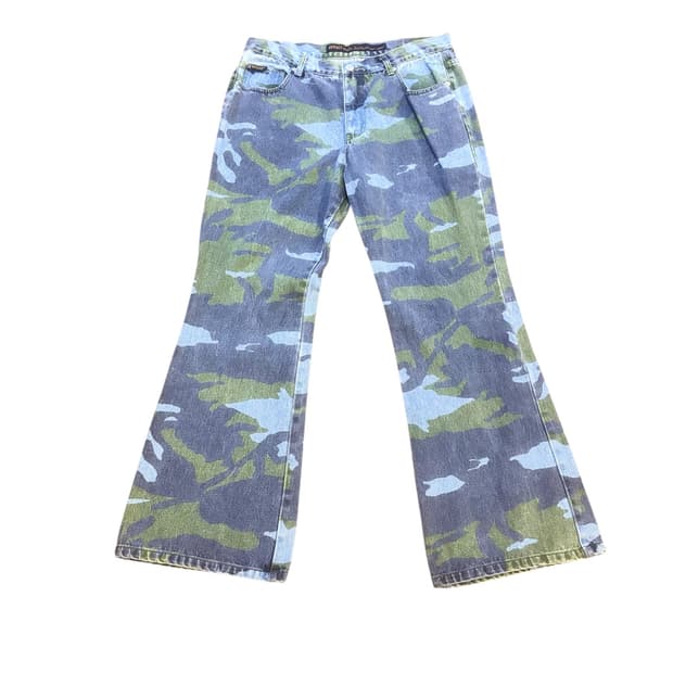 Revolt jeans y2k 카모 플라주 부츠컷 