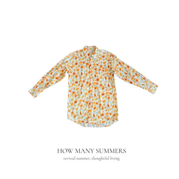 어반 클럽(URBAN CLUB) 클래식 옐로우 플라워 패턴 셔츠