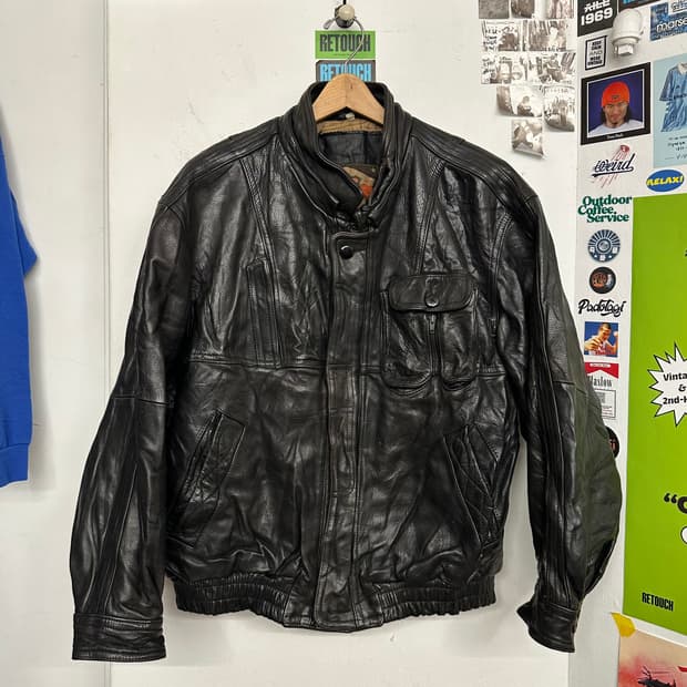 80’s 프랑스 카프스킨 바이커 자켓