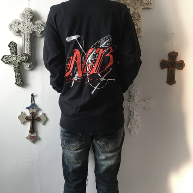 Back printing hood zip up