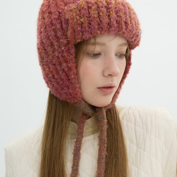 브라운햇 Furry Earflap Beanie - Burnt Orange