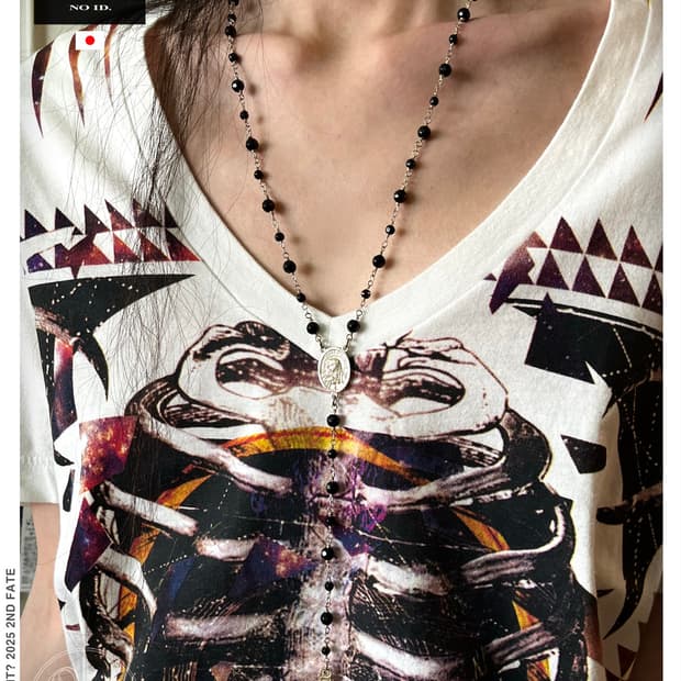 NO ID. Archive Black Rosary Necklace
