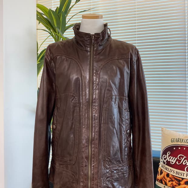 beautiful people 가죽 브라운 자켓