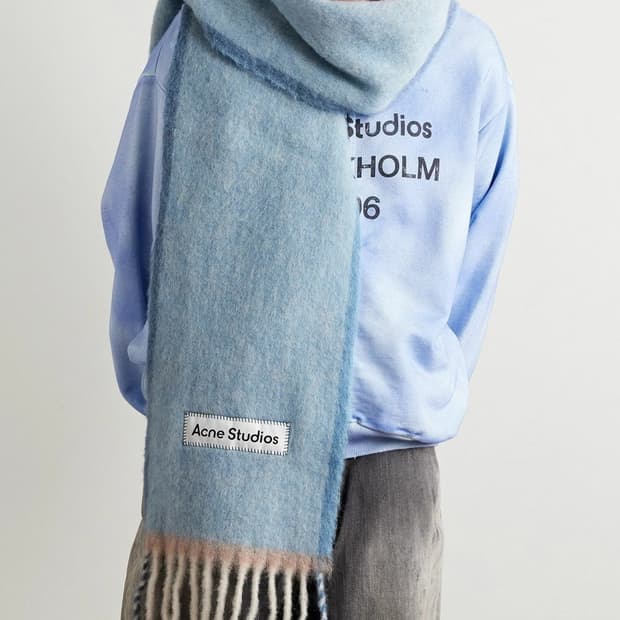 아크네스튜디오 알파카 모헤어 머플러/데님블루