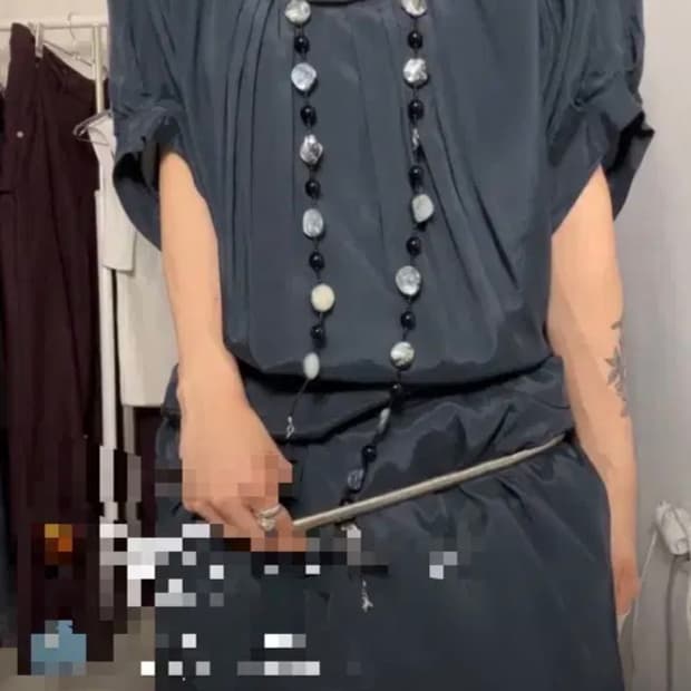 Ayadz 빈티지 오브제 브랜드 청록 원피스