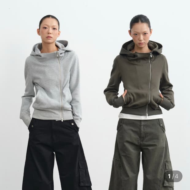 LINY LIBERTY 하이넥 후드집업 투웨이 슬림핏티셔츠 L