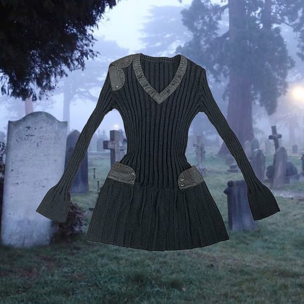 아일렛 골지 니트 탑