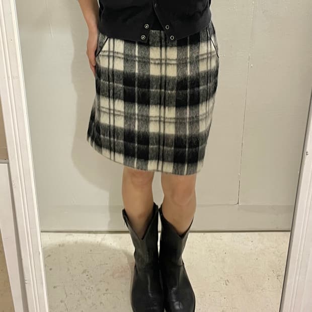  UNITED ARROWS mohair check skirt