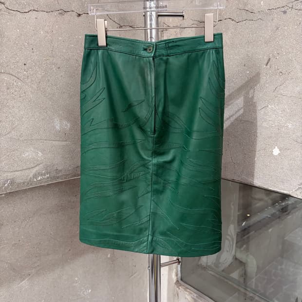 90s 발렌티노 부티크 가죽 스커트