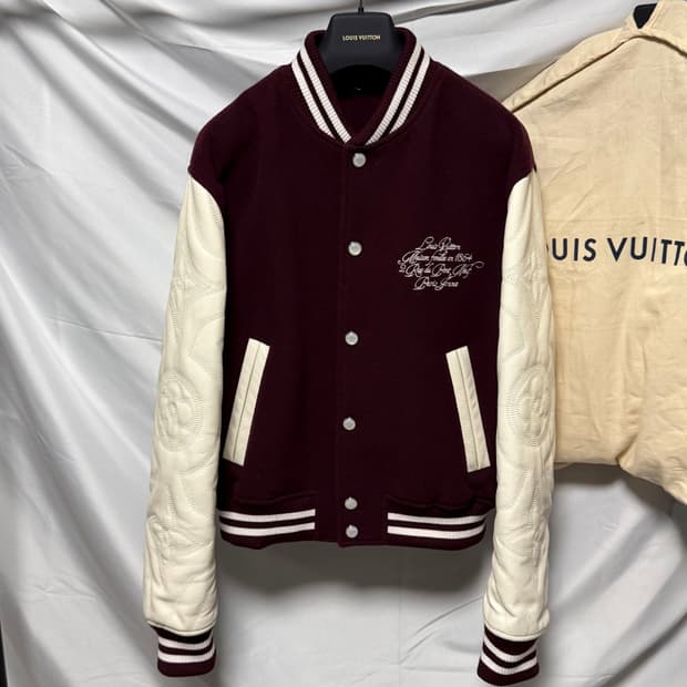 [S+급/52] 루이비통 엠브로이더드 바시티자켓 버건디