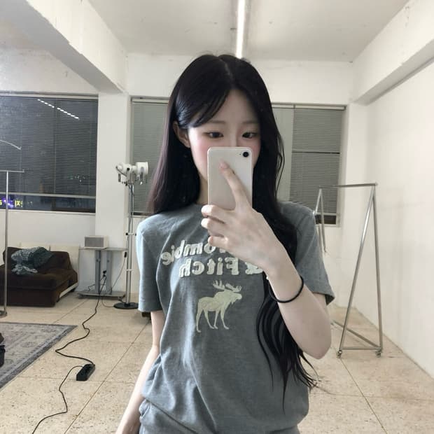 아베크롬비 그레이 슬림핏 반팔