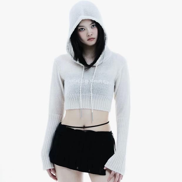 (일본 인기 브랜드) theredthread 크롭 후드 아이보리