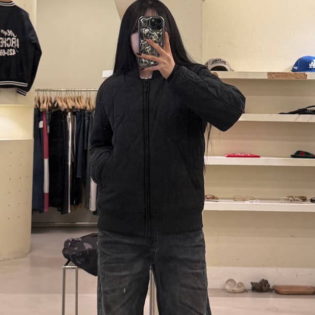 리바이스 블랙 퀼팅 블루종 자켓 U1695