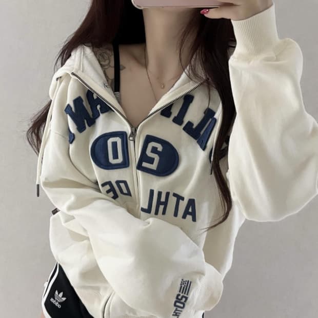 유일매물) 후아유 크림블루 아이보리 대대장 후드집업