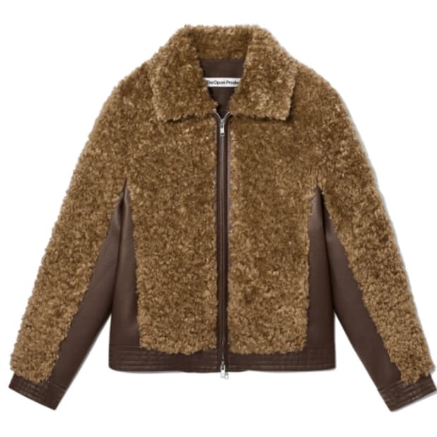 더오픈프로덕트 시어링 바이커 점퍼