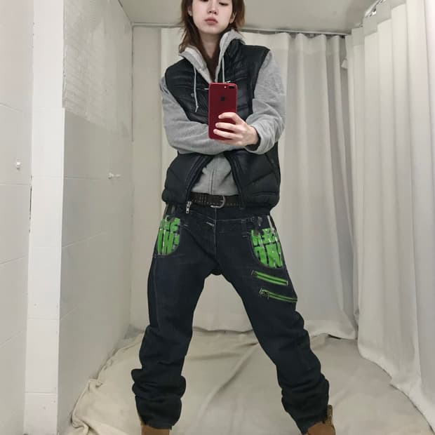 Dominate Handcrafted 더블 웨이스트 스트릿 데님 진