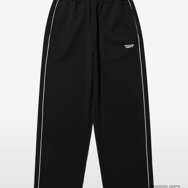 피지컬디파트먼트 핍스 piping jersey track pants 블랙