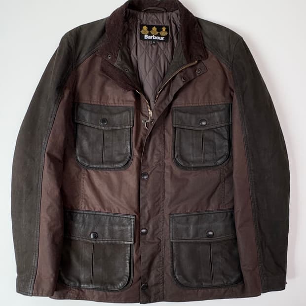 Barbour 바버 투포켓 브라운컬러 왁스 자켓