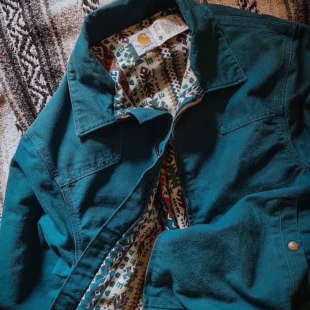 94s OG 칼하트 JS1155 Teal Blue 웨스턴 산타페 자켓