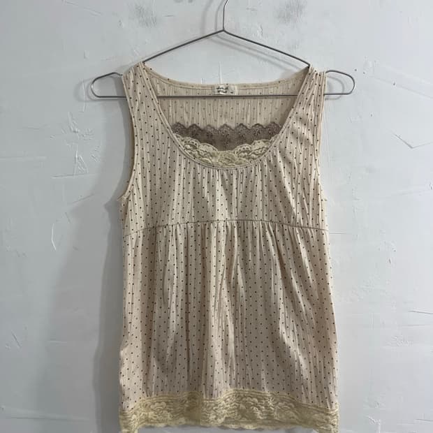 dot lace sleeveless