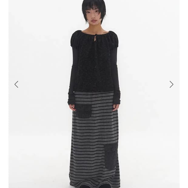 익스파이어드걸 언발란스 포켓 맥시 스커트 grey