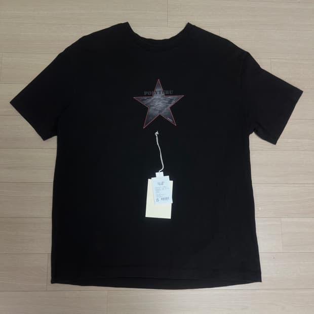 (3) 폴리테루 그래픽 티셔츠 멤버스 티(스타) 워시드 블랙