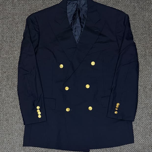 제이프레스 japan made 금장 더블 브레스티드 자켓